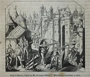 Servicemen Prints: Hundred Years War. Siege of Rouen by the English