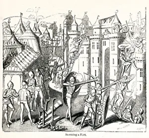 Images Dated 23rd April 2019: Hundred Years War, storming a fort