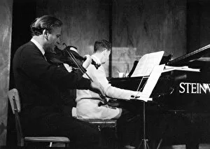 Benjamin Collection: Yehudi Menuhin and Benjamin Britten Rehearsing