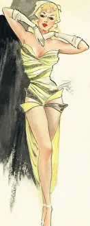 Dressmaking Prints: Yellow Black Ribbon Costume - Murrays Cabaret Club