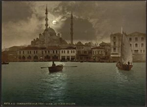Moon Light Collection: Yeni-Djama (i. e. Yeni Cami) by moonlight, Constantinople, T