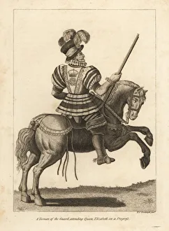 Doublet Gallery: A Yeoman of the Guard attending Queen Elizabeth