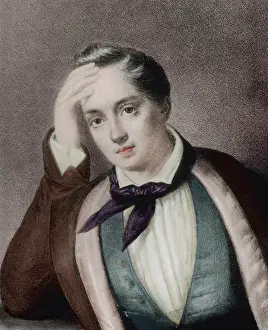 Federation Prints: Yevgeny Baratynsky (1800-1844). Russian poet. Portrait. Engr