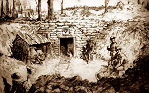 YMCA Dug-out hut during WW1