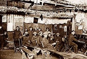 Ymca Prints: YMCA hut in a dug-out in Ypres during WW1