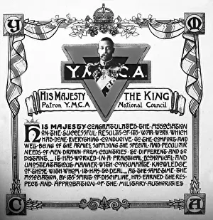 Ymca Prints: YMCA Message from the King during WW1