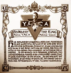 YMCA message from the King during WW1