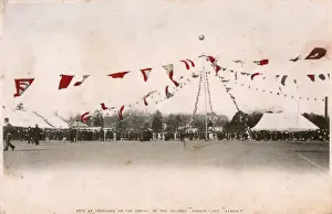 Kanagawa Prints: Yokohama, celebrating arrival of Cruisers Nisshin and Kasuga