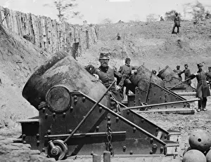 Mortars Prints: Yorktown, Virginia. Battery No. 4 mounting 13-inch mortars