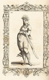 16th Century Prints: Young African girl of the Indies, 16th century