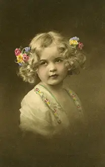 Curls Prints: Young Austrian Girl with flowers in her hair