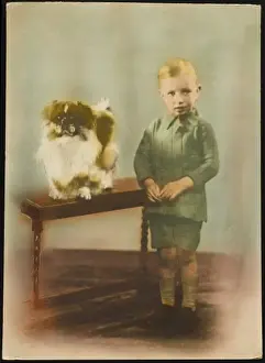 Barrie Prints: Young Boy and Pekingese