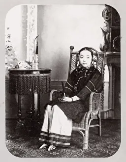 Young Chinese woman with bound feet, China
