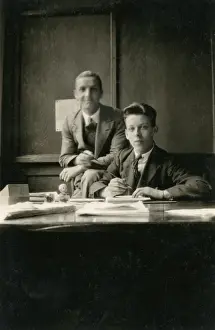 Paper Work Prints: Two young clerks in an office