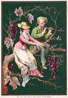 Bunches Collection: Young couple on a romantic greetings card