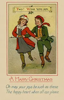 Young couple skating
