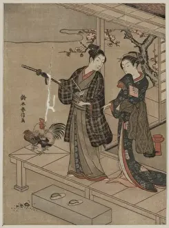 Veranda Prints: Young dandy and a beauty on a veranda