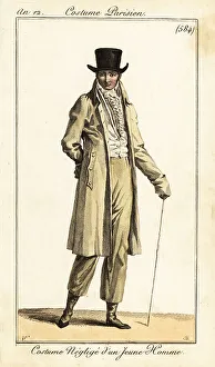 Carle Vernet Prints: Young dandy in casual outfit, Paris, 1804