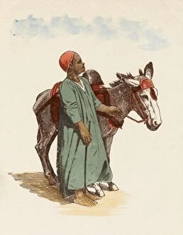 Young Egyptian boy with his donkey