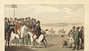 Images Dated 7th June 2019: Young English gentleman gambling at Newmarket racetrack