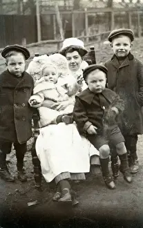Nanny Prints: Young family with nurse or nanny