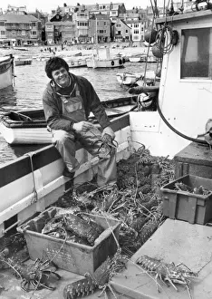 Crate Prints: Young fisherman with crawfish, St Ives, Cornwall