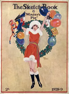 Elsie Prints: A young flapper girl in a Christmas theme dress