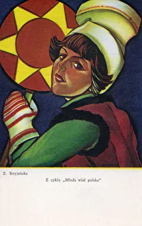 Folk Prints: Young folk of a Polish Village by Zofia Stryjenska