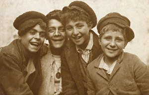 Images Dated 12th April 2012: Four young French boys smile for the camera