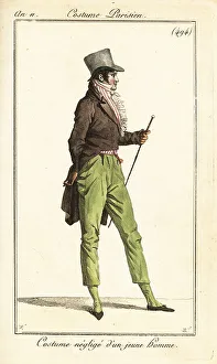 Carle Vernet Prints: Young French dandy in casual outfit, 1803