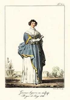Young French woman in casual gown, reign of King Louis XIII