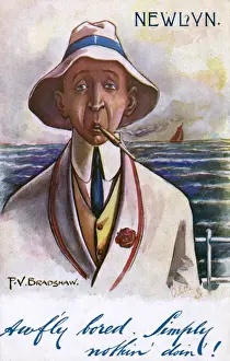 Bored Prints: Young gent - bored at Newlyn, Cornwall