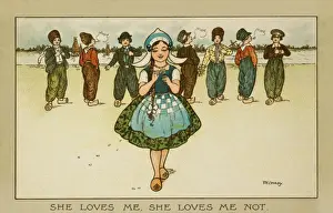 Loves Prints: A young girl and her admirers by Florence Hardy