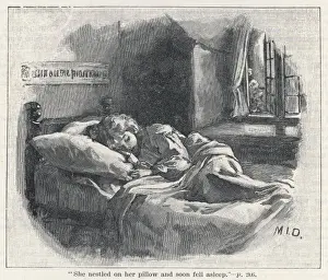Nestled Prints: Young Girl Asleep