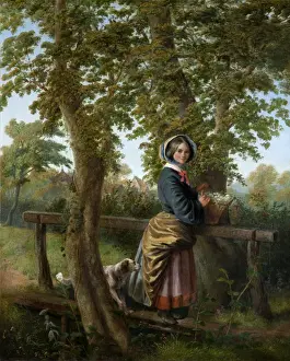 Mulready Prints: Young Girl with a Basket of Eggs