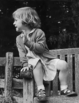 Images Dated 20th October 2007: Young Girl on Bench 1950