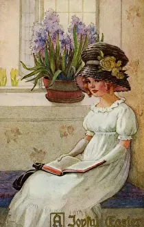 Burd Prints: Young girl with a book
