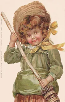 Broom Prints: Young Girl & Broom