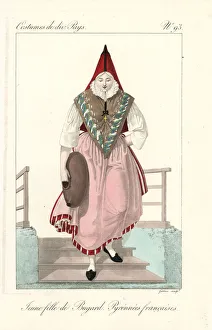Pyrenees Collection: Young girl of Bugard, French Pyrenees, 19th century