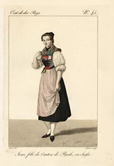 Young girl of the Canton of Basel, Switzerland, 19th century