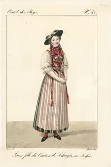 Chemise Gallery: Young girl of the Canton of Schwyz, Switzerland
