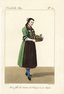 Apples Gallery: Young girl of the Canton of Thurgau, Switzerland