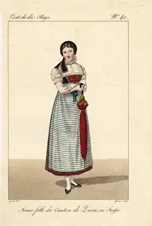 Toque Prints: Young girl of the Canton of Zurich, Switzerland