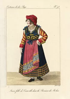 Apron Collection: Young girl of Carovilli, Molise, Italy, 19th century