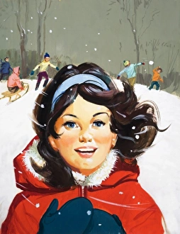 Images Dated 7th September 2006: Young girl enjoying the snow