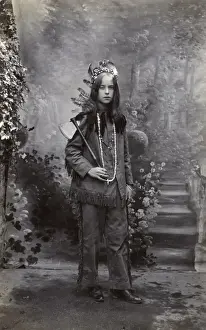 Young girl in Indian costume in studio photo