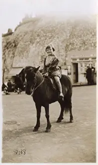 Holidaymaker Prints: Young Girl on a pony - Margate, Kent