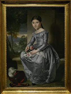 Rafael Prints: Young Girl seated in a Landscape, 1842, by Rafael