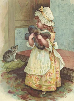 Word Prints: Young Girl with Slippers