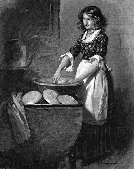 Tasks Prints: Young Girl Washing Up